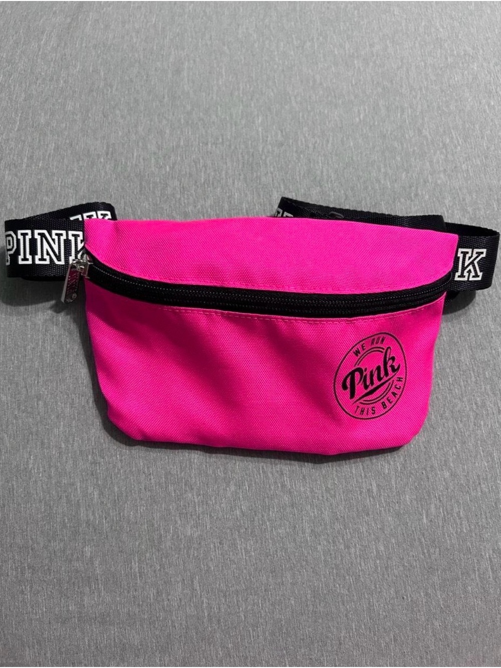 PINK Victoria's Secret Bright Pink Belt Bag with Logo Strap